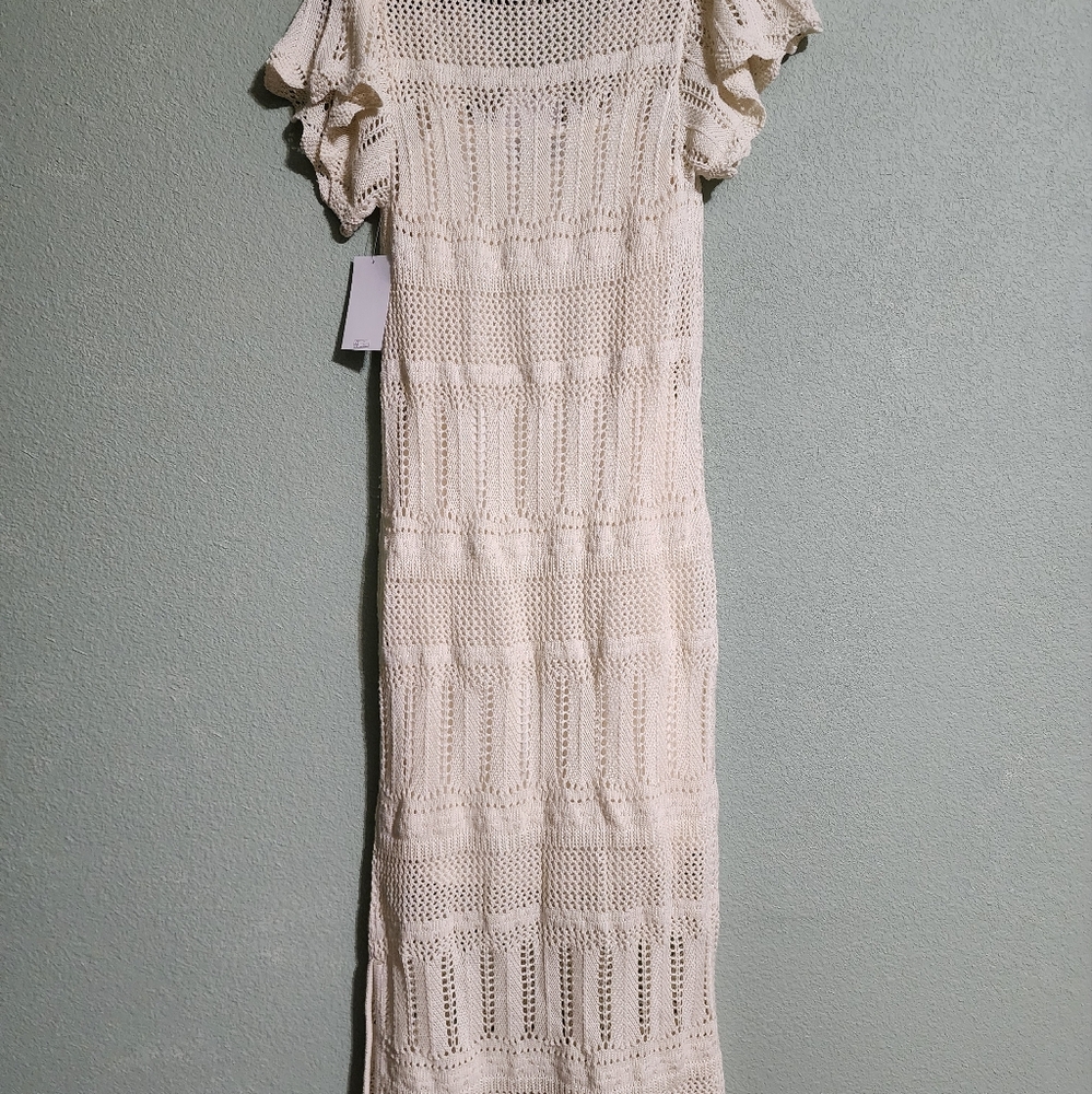 Cream Crochet Maxi Dress - Picture 4 of 8